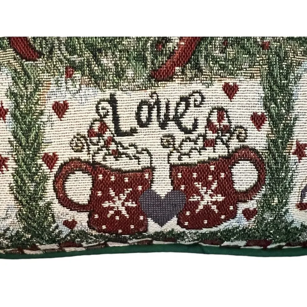 2 Christmas Pillows Riverdale Tapestry Square Throw Pillow Joyful Blessing Tree